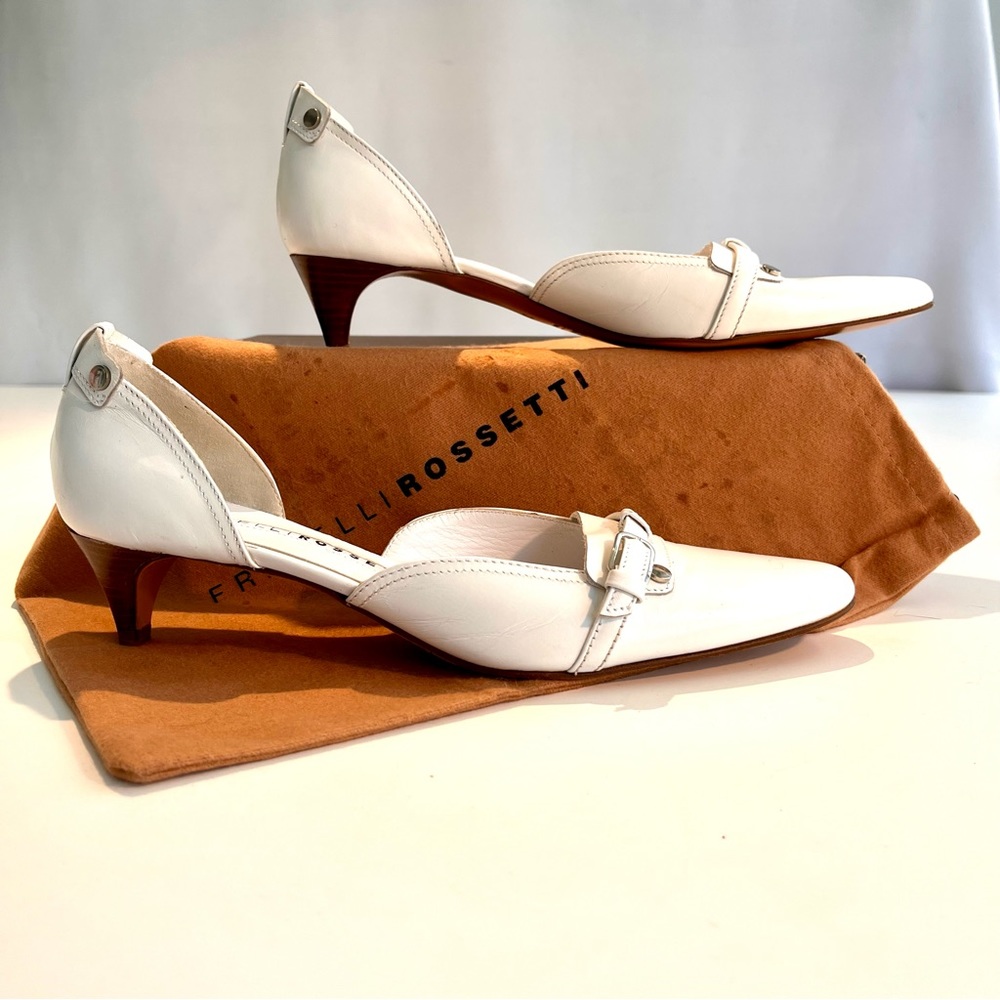 NWT “Nagoya Bianca” Low Heels by Fratelli Rossetti, in White